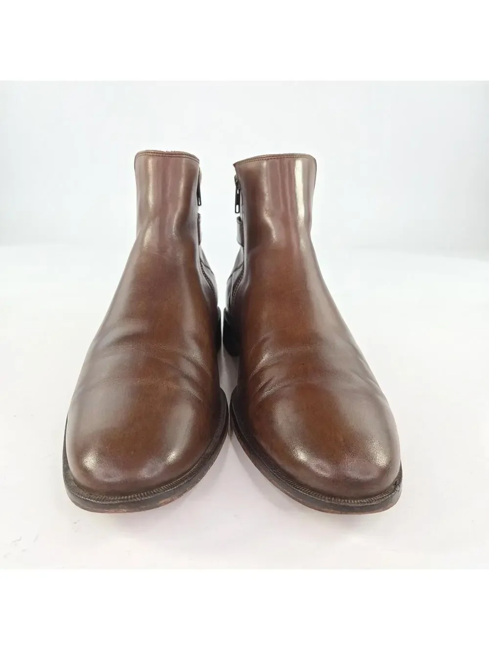 Johnston & Murphy leather Jodhpur boots US 9 M brown cognac side Zip Ankle Boot